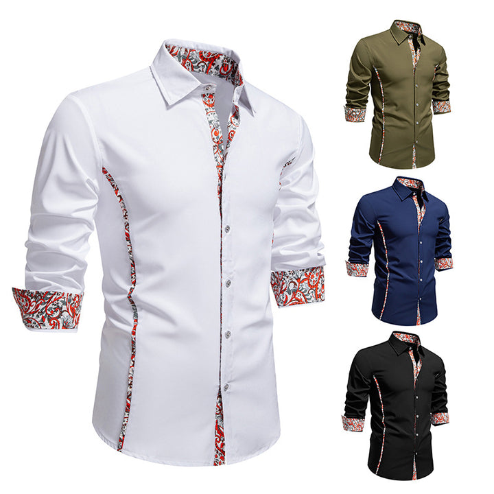 Men's long sleeve shirt with floral design and modern cut Lisslune