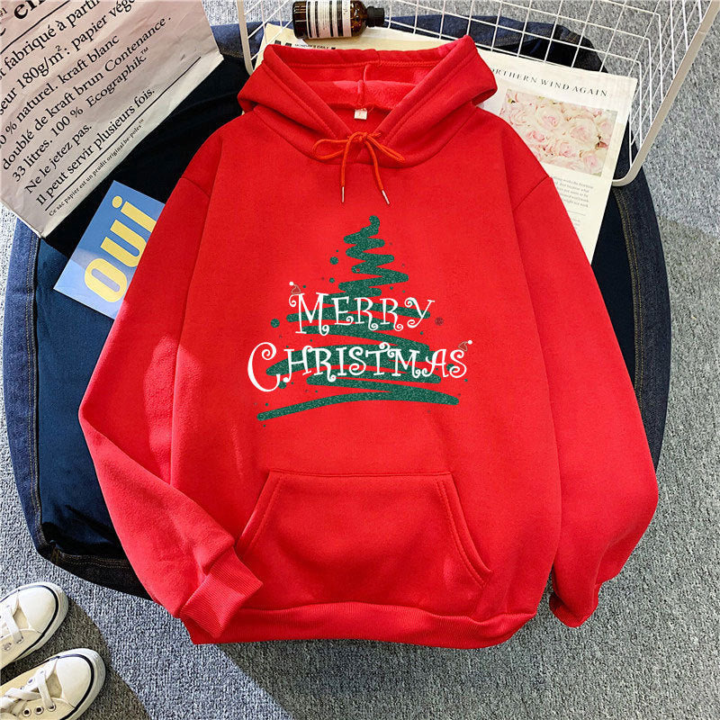 Women's hooded sweatshirt with festive Christmas design Lisslune