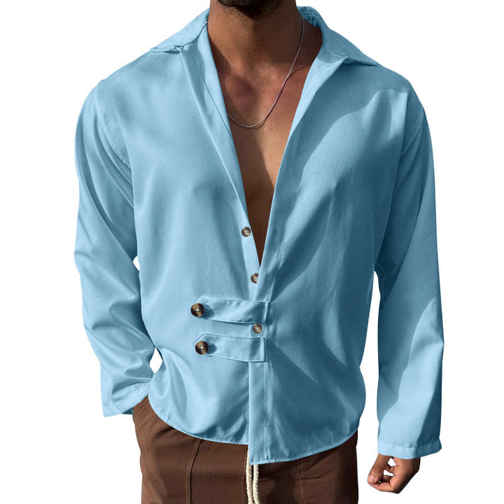 Men's elegant shirt with fashionable button closure Lisslune