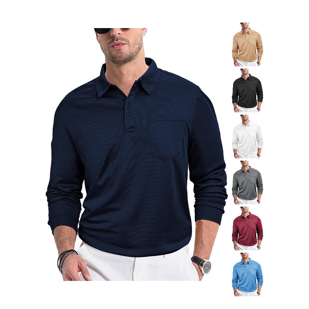 Men's polo shirt with modern structured design and practical chest pocket Lisslune