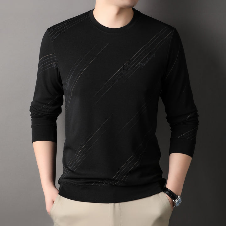 Men's sporty long-sleeve shirt with modern textured design Lisslune