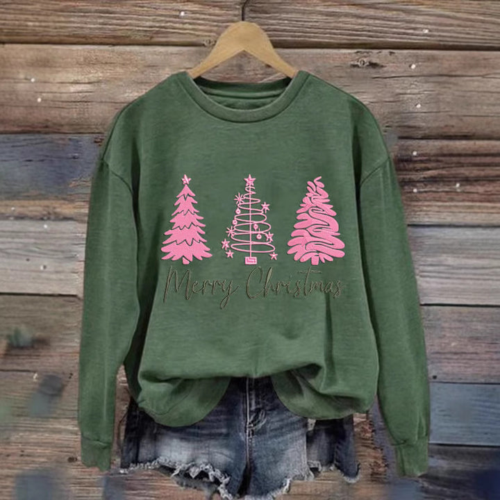 Women comfortable Christmas sweatshirt with festive print Lisslune