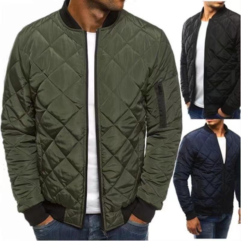 Men's padded jacket with elastic ribbed cuffs and practical zip pockets Lisslune