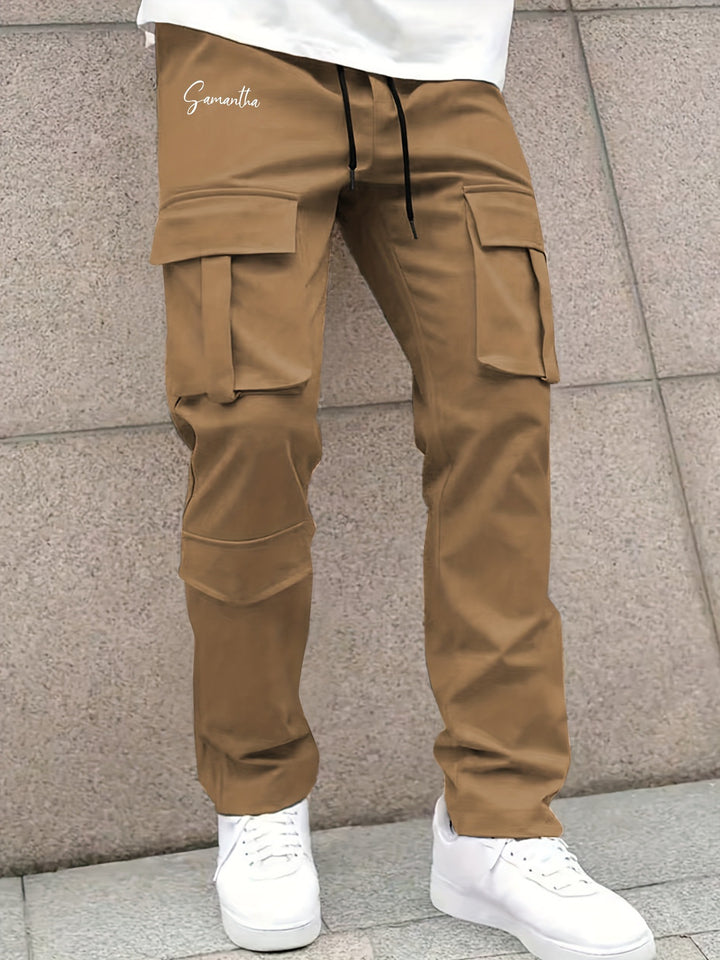 Men's cargo pants with versatile functional pockets and elastic waistband Lisslune