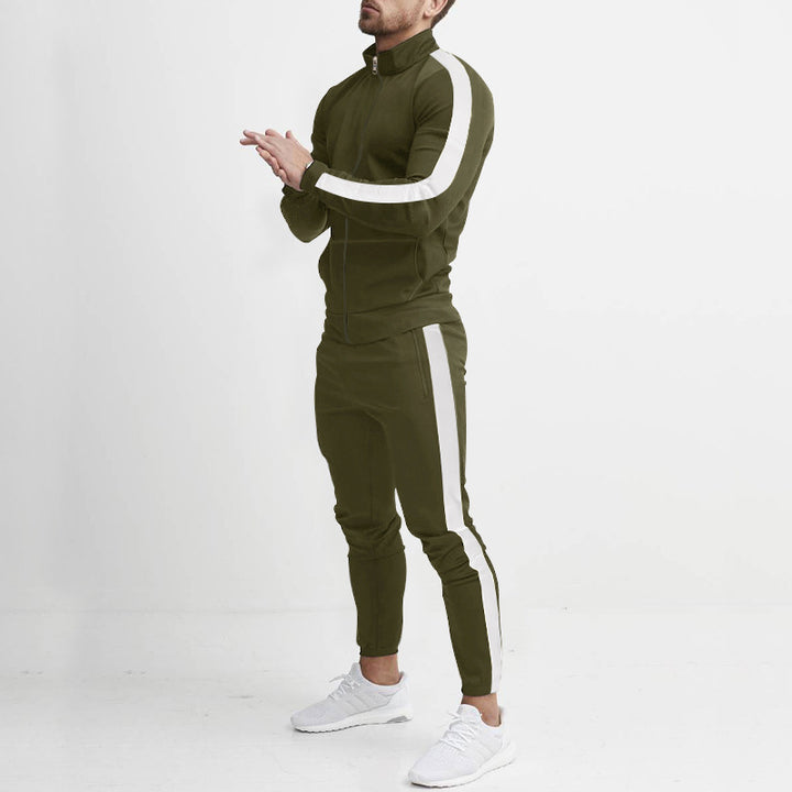 Men's tracksuit with high collar and side stripes Lisslune