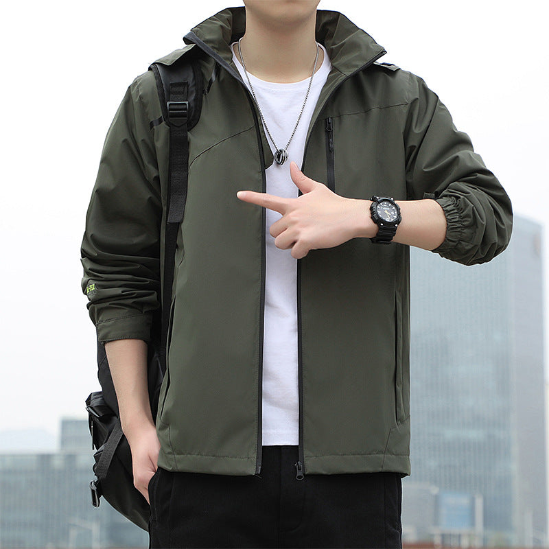 Men's Waterproof Functional Jacket with Adjustable Hood and Breathable Properties Lisslune