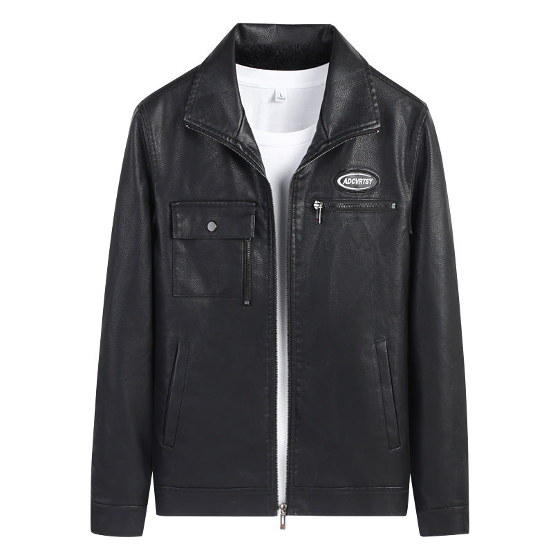 Men's Biker Jacket Made Of Synthetic Leather Lisslune