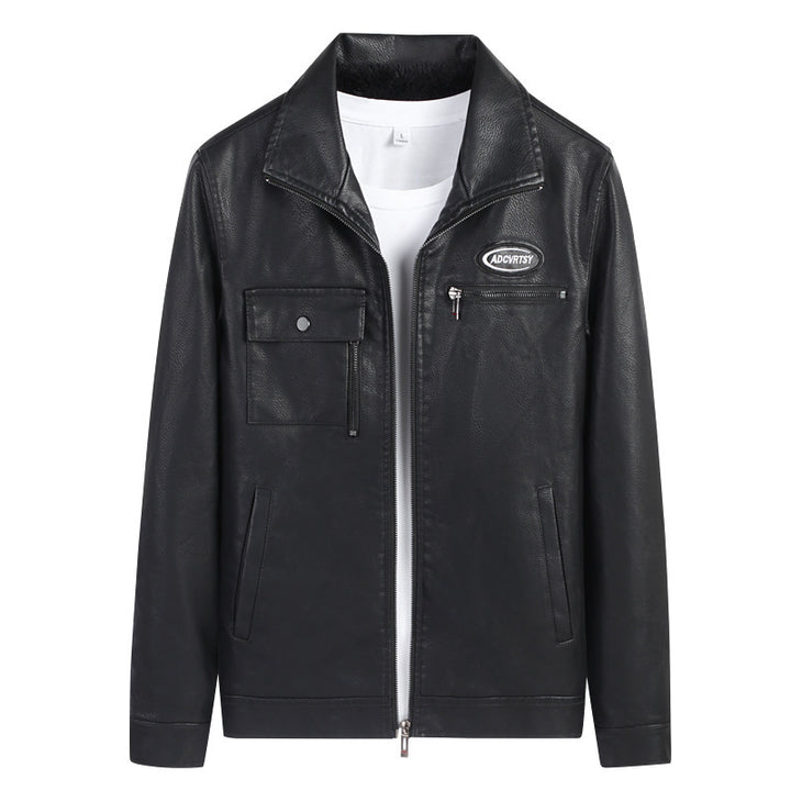 Men's Biker Jacket Made Of Synthetic Leather Lisslune