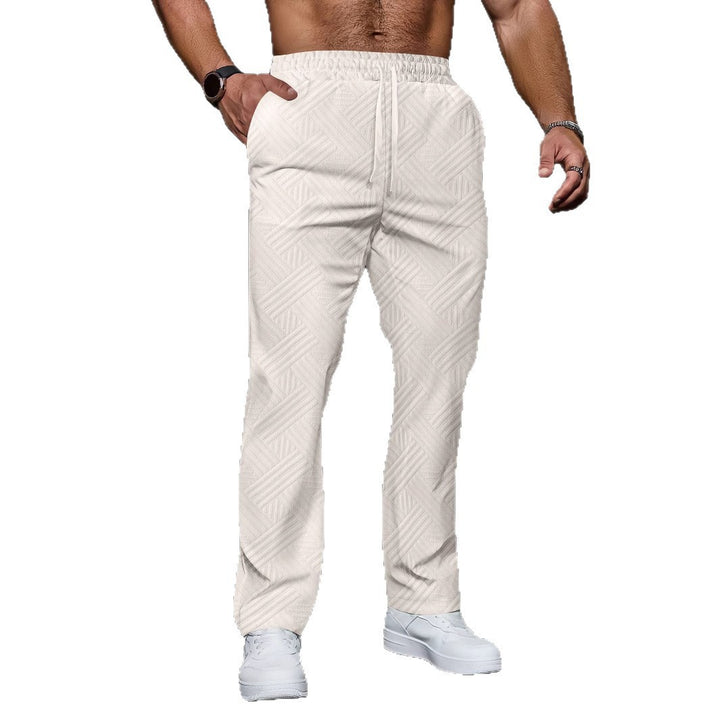 Men's comfortable sports jogging pants with elastic waistband and textured design Lisslune