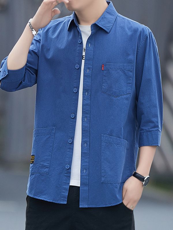 Men's casual shirt blouse with practical pockets and modern cut Lisslune