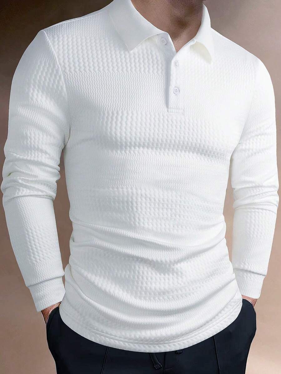 Men's Long Sleeve Polo Shirt Lisslune