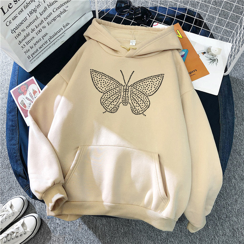 Women's hoodie with elegant butterfly design Lisslune