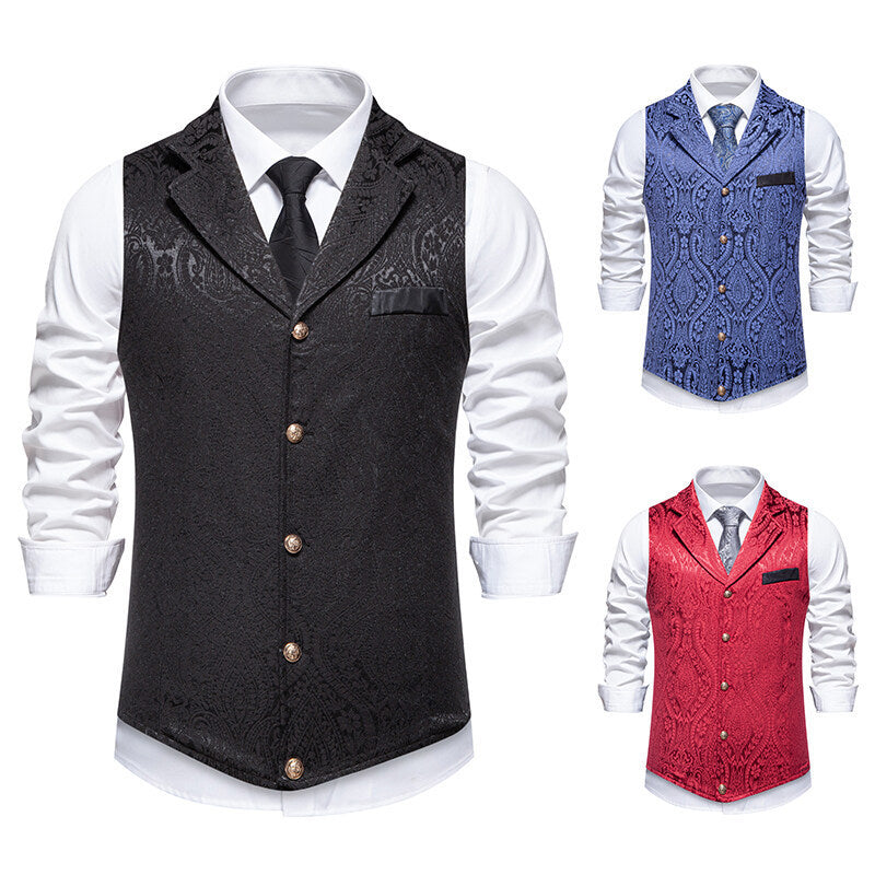 Men's elegant waistcoat with intricate pattern and high-quality fabric Lisslune