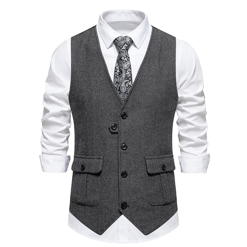 Men's Elegant Suit Vest with Classic Pattern Lisslune