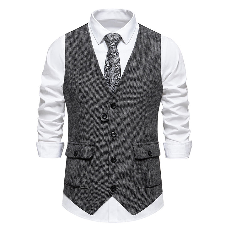 Men's Elegant Suit Vest with Classic Pattern Lisslune