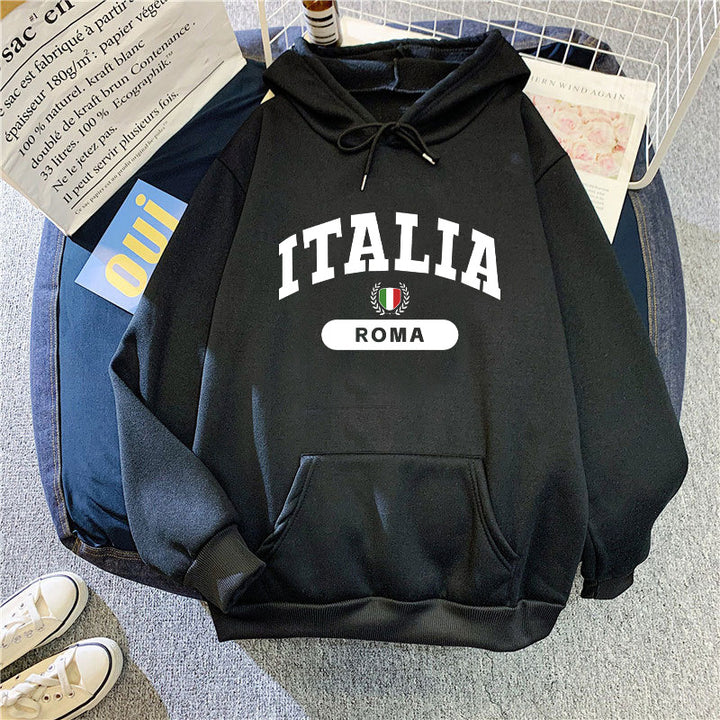 Ladies hoodie with Italy print Lisslune
