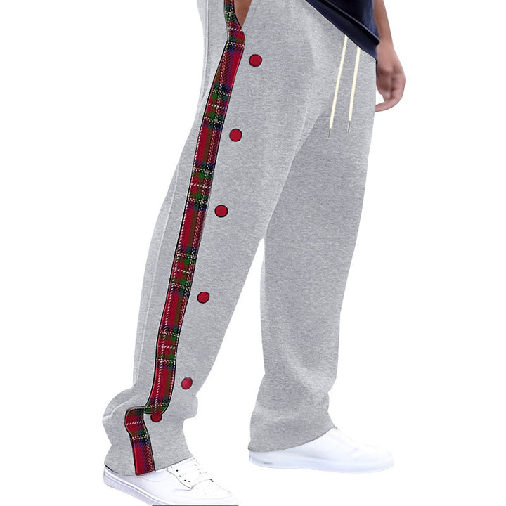 Men's casual cargo pants with snap buttons and trendy pattern Lisslune