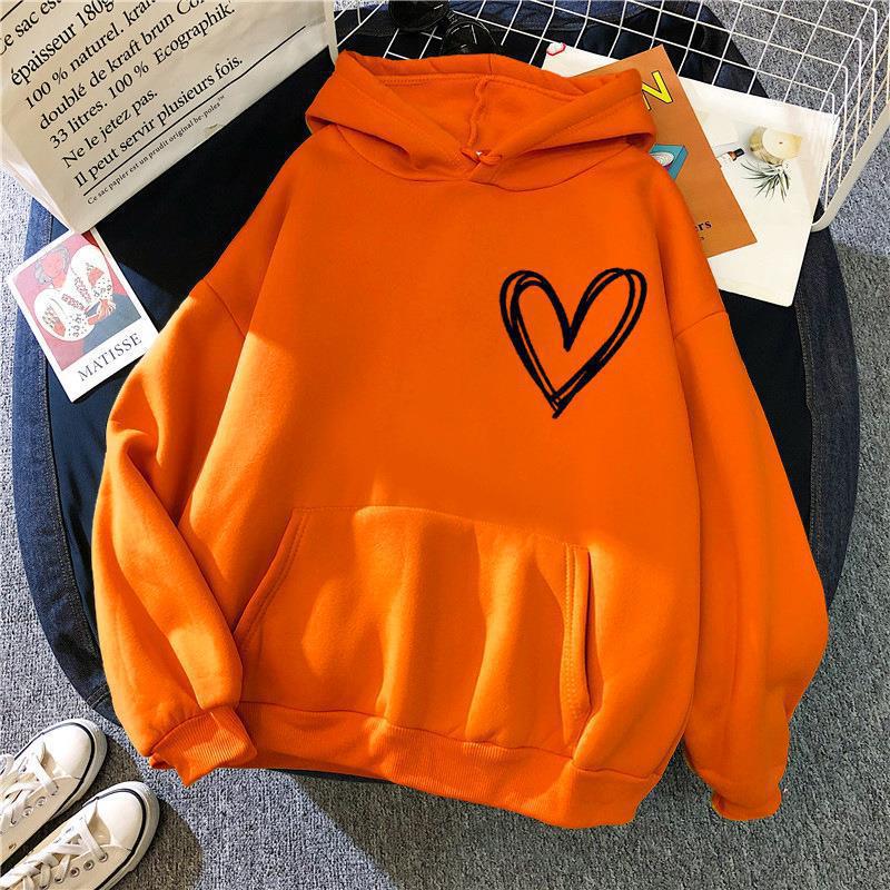 Women's hooded sweatshirt with lovely heart motif Lisslune