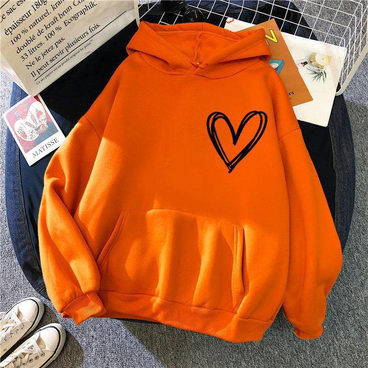 Women's hooded sweatshirt with lovely heart motif Lisslune