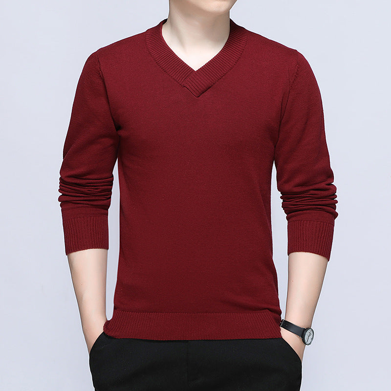 Men's elegant pullover with V-neck and fine knit structure Lisslune