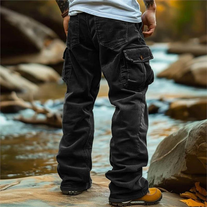 Men's practical cargo jeans with many pockets Lisslune