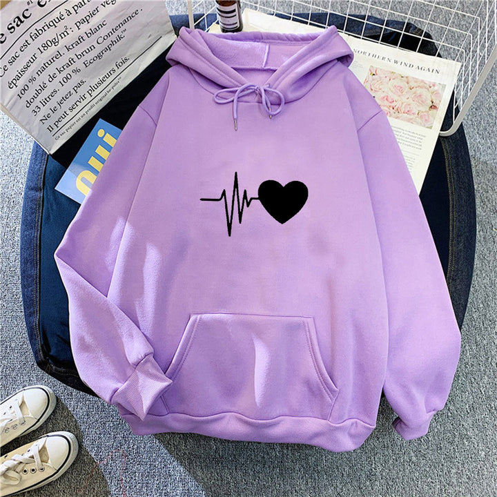 Women's hoodie with heartbeat motif Lisslune
