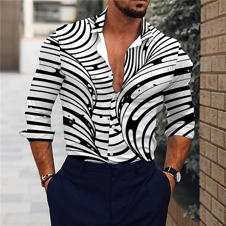 Men's shirt with dynamic animal motif and modern cut Lisslune