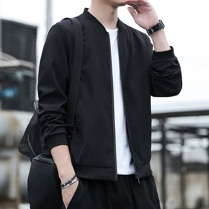 Men's stylish bomber jacket with elastic cuffs and practical zipper Lisslune