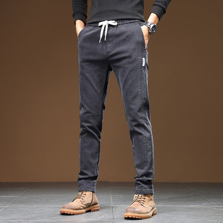 Men's Comfortable Leisure Pants with Elastic Waistband and Practical Pockets Lisslune