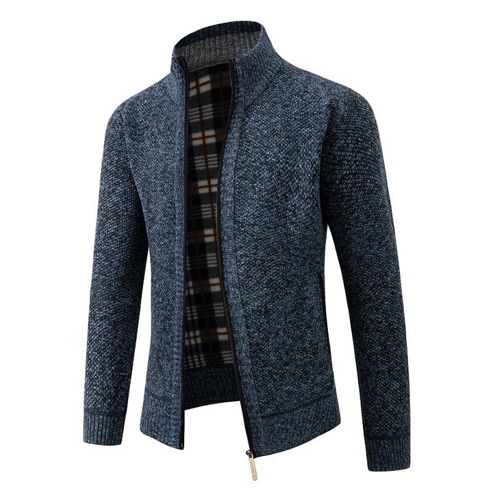 Men's fashionable cardigan with innovative texture and warm lining Lisslune