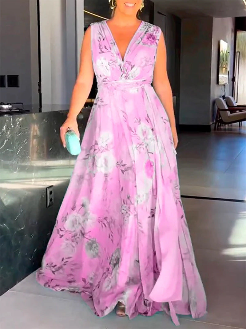 Women’s maxi dress with flowing cut and elegant ruffle details