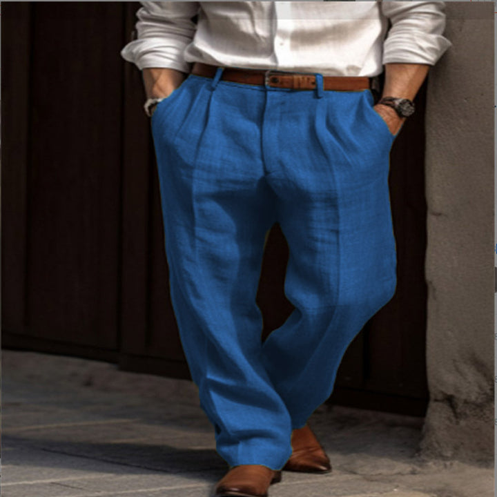 Men's elegant linen trousers with a slim fit and two practical side pockets Lisslune
