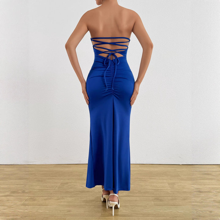 Damen Elegantes trägerloses Maxikleid mit raffiniertem Schlüssel-Ausschnitt und figurformendem Schnitt Lisslune