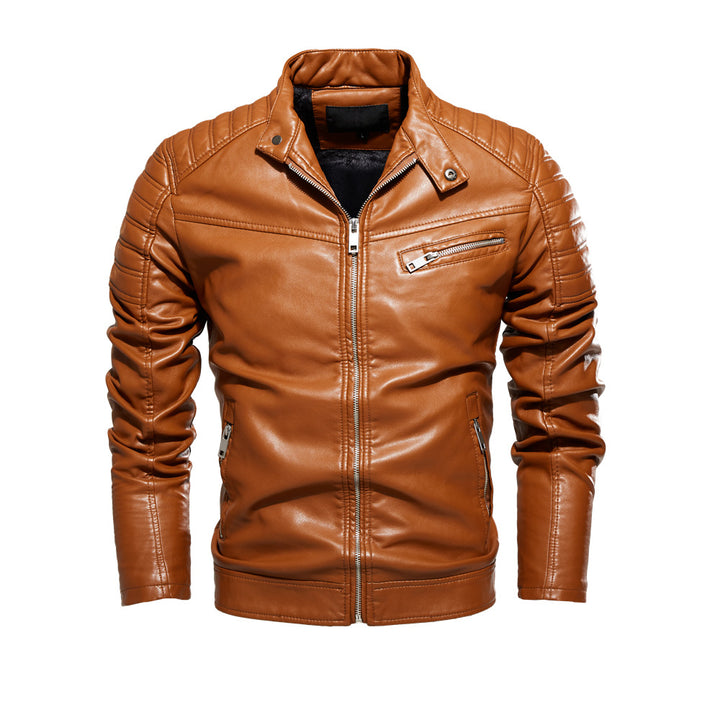 Men's synthetic leather jacket in stylish design with robust details Lisslune