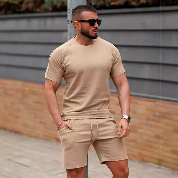 Men's sporty short-sleeve set with comfortable shorts Lisslune