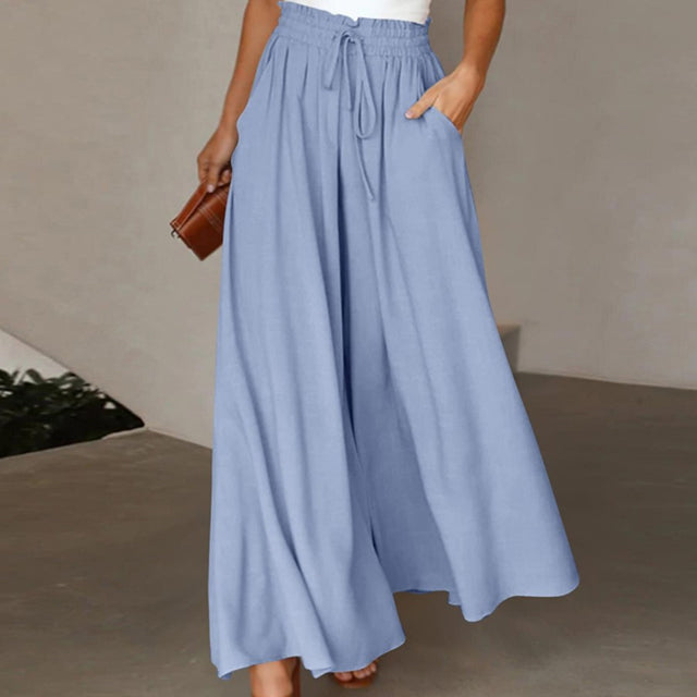 Lisslune | Leichte Damen Leinenhose mit Weitem Bein für Frühling und Sommer