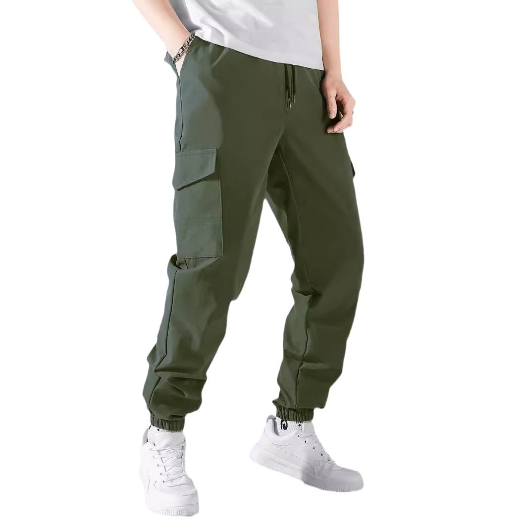 Men's cargo pants with elastic waistband and practical side pockets Lisslune