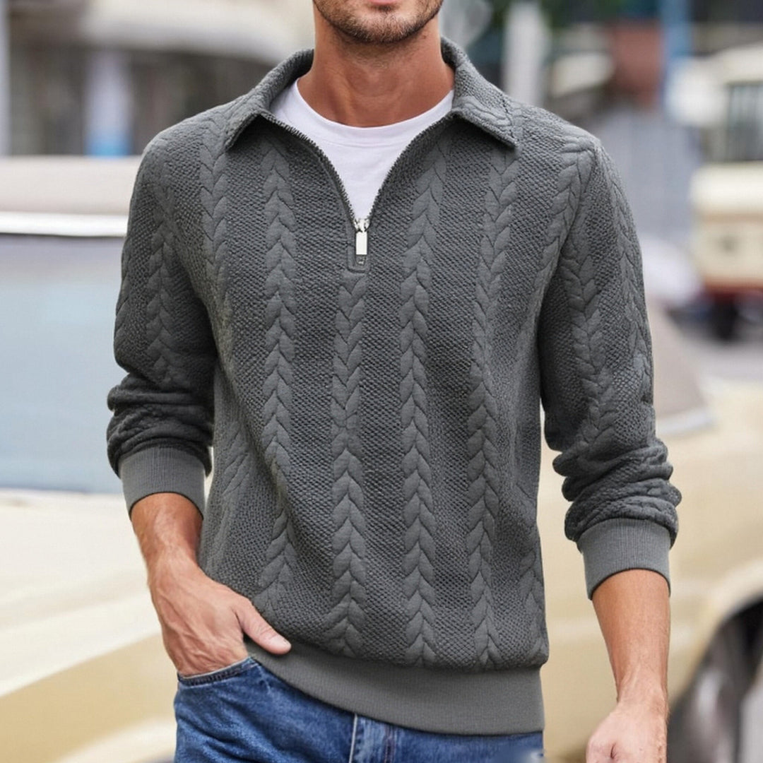 Men's elegant knitted sweater with zipper Lisslune