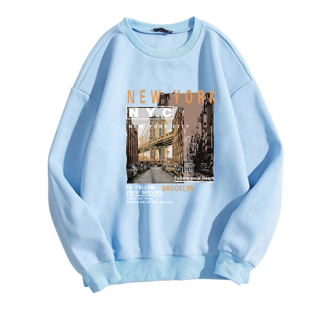 Ladies comfortable sweatshirt with NYC motif Lisslune