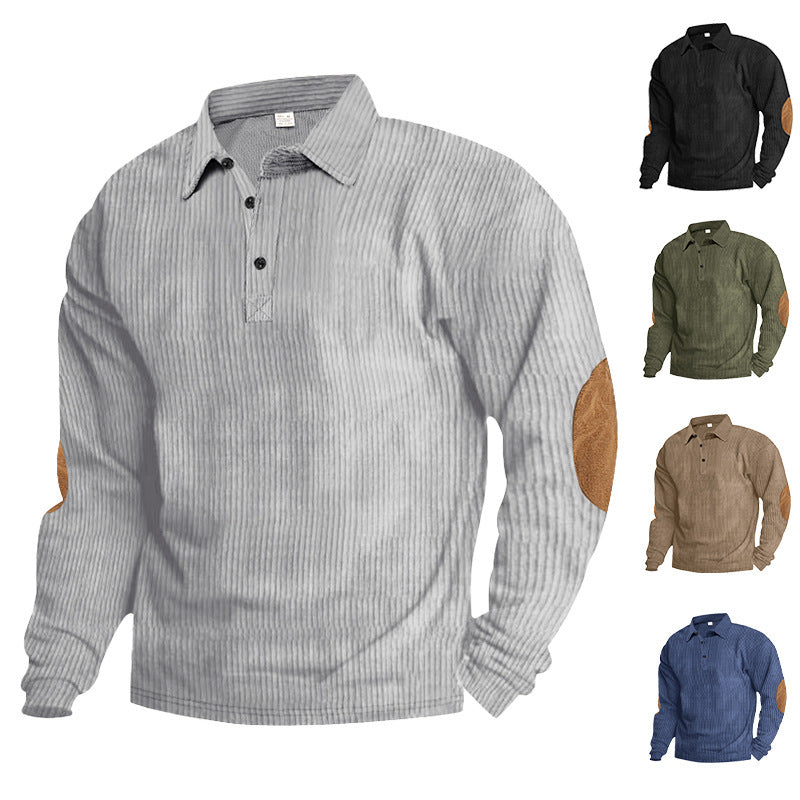 Men's long sleeve shirt with textured design and leather details Lisslune