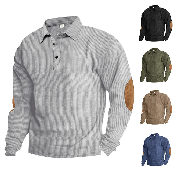 Men's long sleeve shirt with textured design and leather details Lisslune