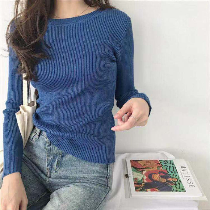 Women elegantly cut long sleeve top made of ribbed knit Lisslune