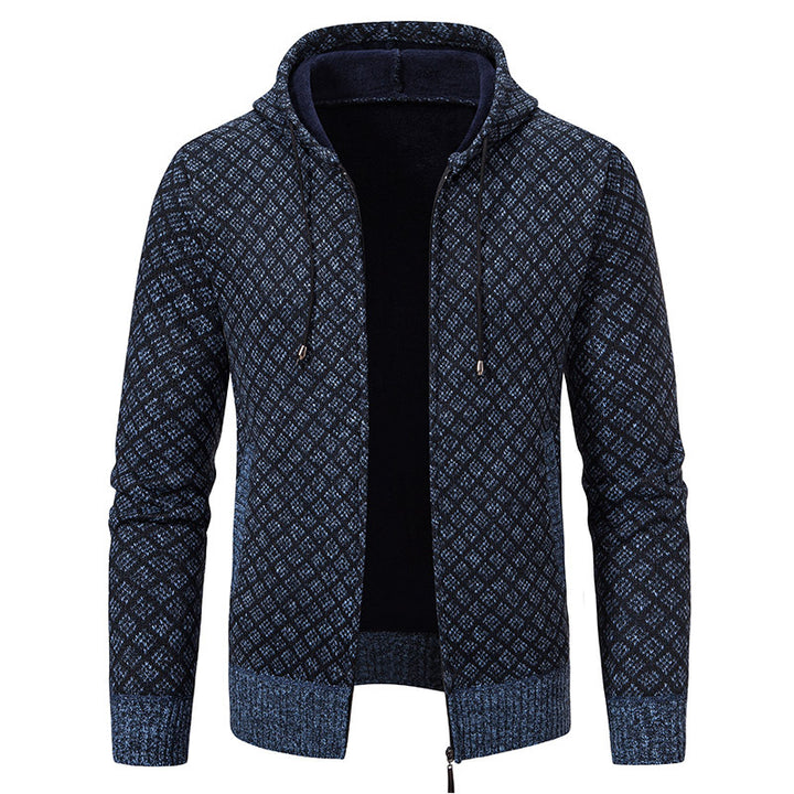 Men's Cozy Cardigan with Hood and Modern Design Lisslune
