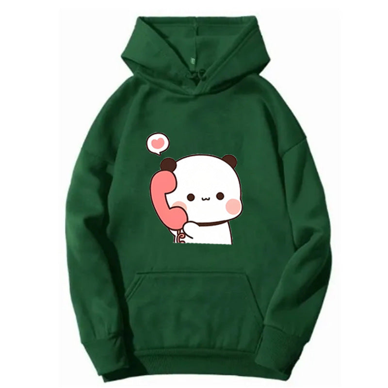Ladies' hoodie with playful panda design Lisslune