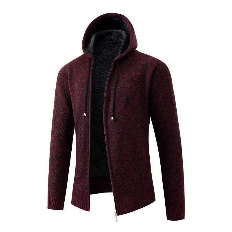 Men's cozy fleece jacket with hood Lisslune