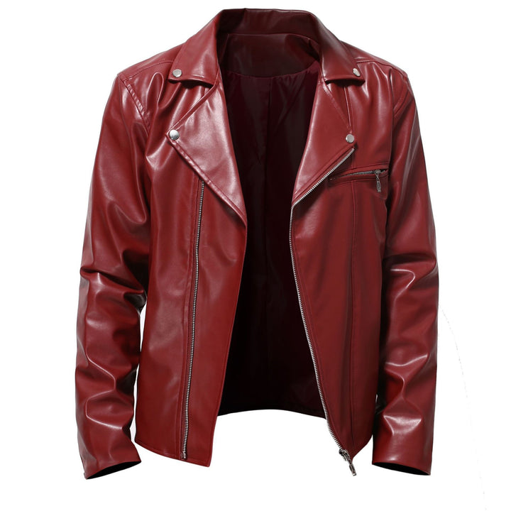 Men's stylish synthetic leather motorcycle jacket Lisslune