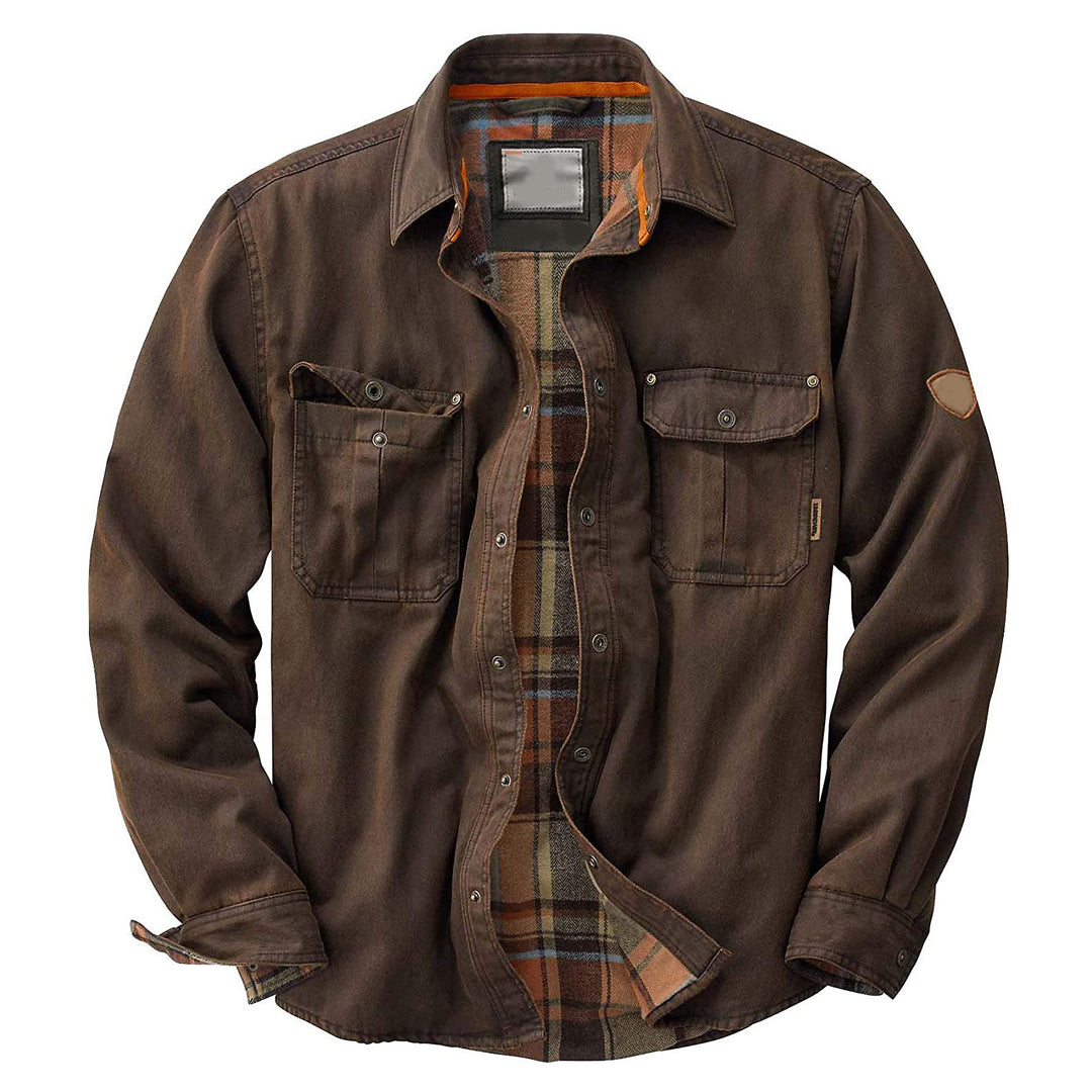 Men's shirt jacket with checked lining and practical breast pockets Lisslune
