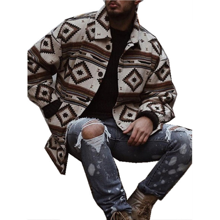 Men's patterned leisure jacket in a modern look with light lining Lisslune