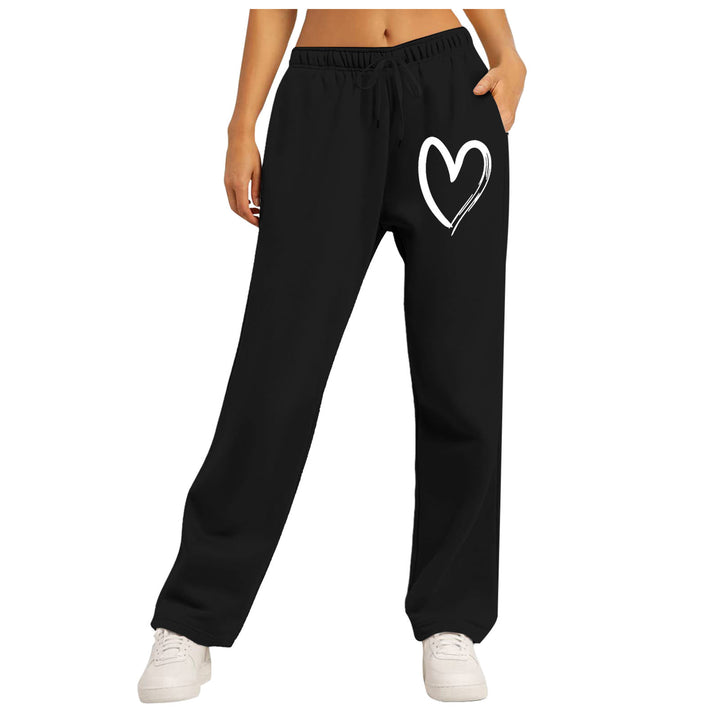 Ladies leisure pants with unique heart design and elastic waistband Lisslune
