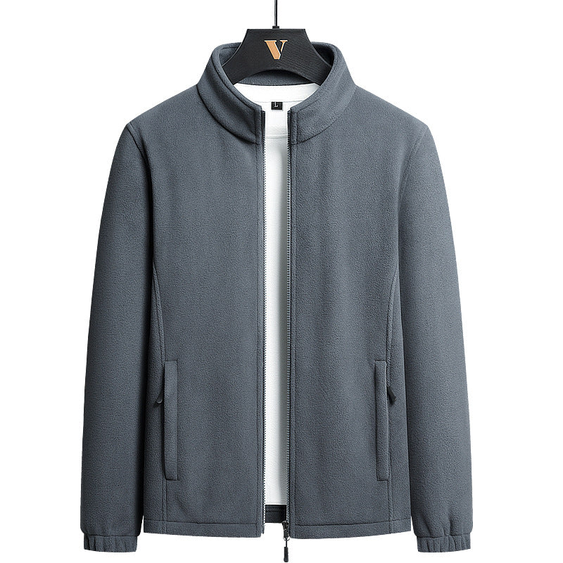 Men's fleece jacket with high collar and practical pockets Lisslune